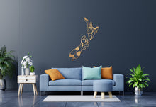 Load image into Gallery viewer, New Zealand Faces Map made from Bamboo Wall Art in the home made by Good.Kiwi