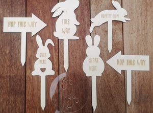 Easter Egg Hunt Signs with Free Foot Print Stencil