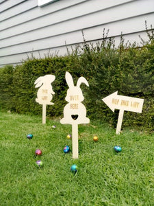 Easter Egg Hunt Signs with Free Foot Print Stencil