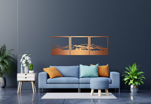 Te Mata Peak, the Sleeping Giant, Hawkes Bay, New Zealand, Brushed Copper ACM Wall Art in the home made by Good.Kiwi